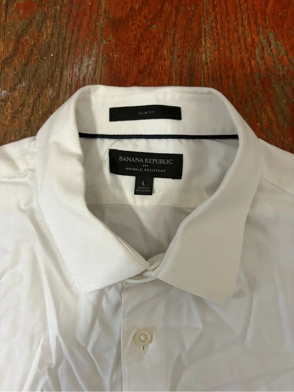 Banana Republic White Long-Sleeve Dress Shirt